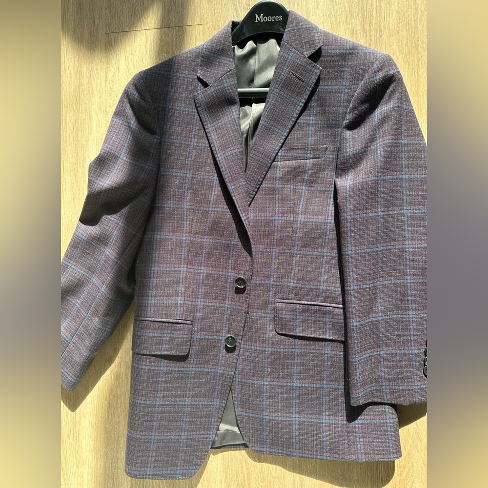 Calvin Klein Purple Plaid/Check Jacket - 36R